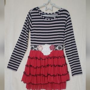 Mustard Pie Dress Size 8 Red, Black and Gray